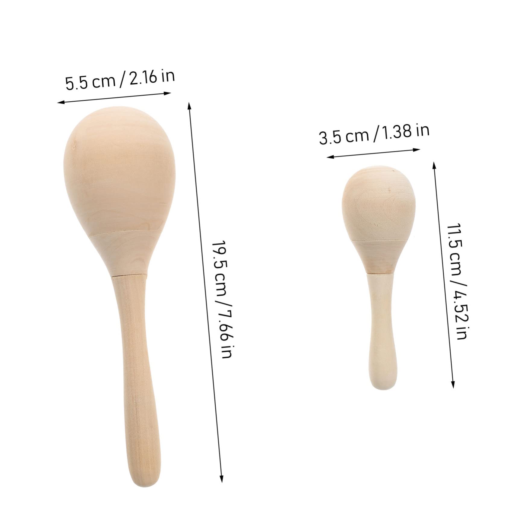BESPORTBLE Maracas in Legno Fai Da Te, Maracas Per Ragazzo Ragazza, Strumento Musicale Educativo Compatto, Giocattoli Musicali Per Scuola e Festa, Set 12 Pezzi Dipingibili a Mano