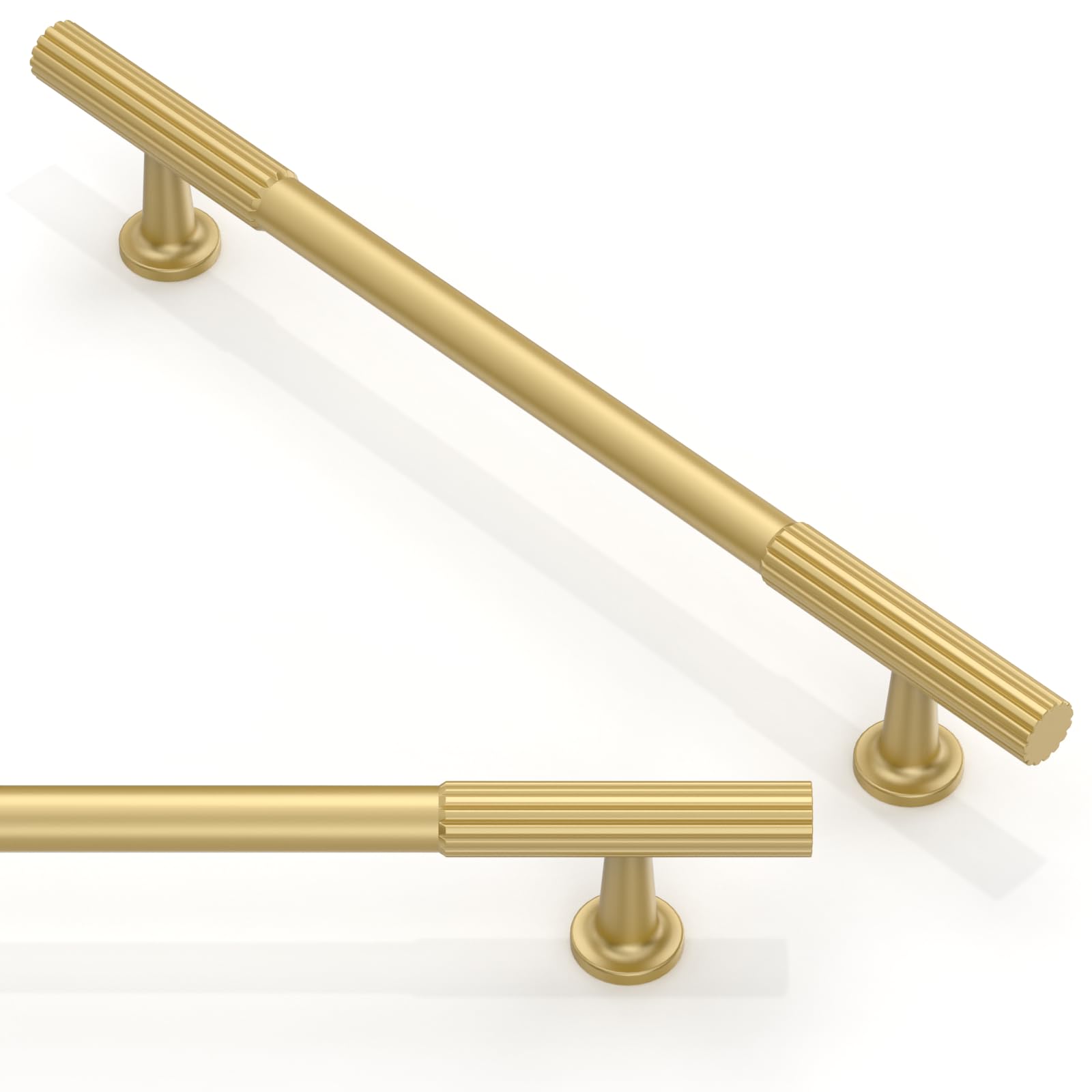 Asimerdeco10 Pack Brushed Gold Cabinet Pulls 6.3 Inch(160mm) Kitchen Cupboard Handles Solid Zinc Alloy Cabinet Hardware Drawer Pulls