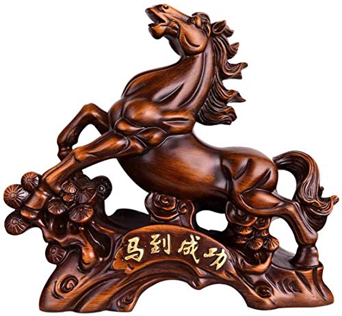 Sculpture décorative de cheval en résine : objet d'art Feng Shui maison