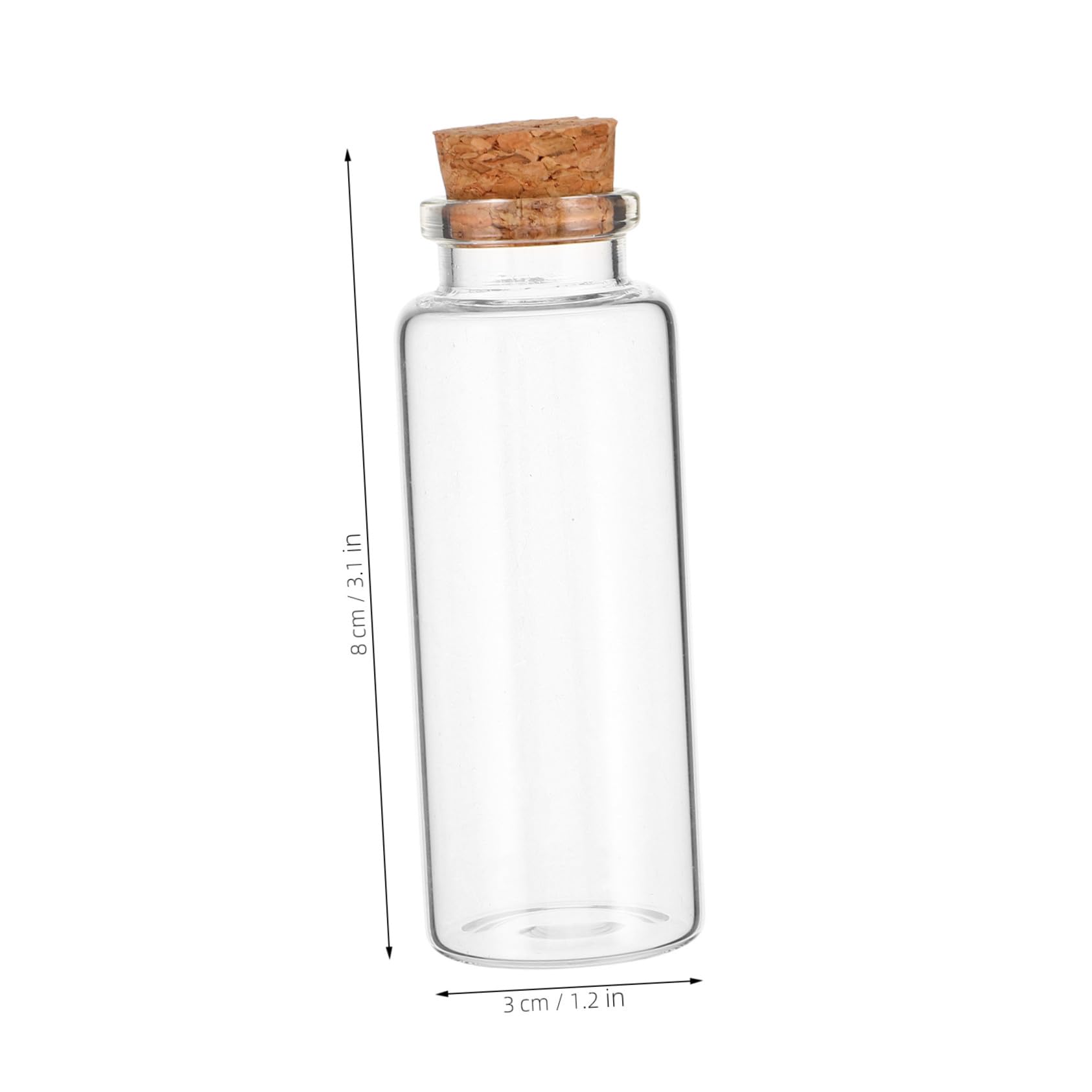 50 Pièces Lot Mini Bouteilles Verre avec Bouchon Liège Souple Fioles Décoratives Transparentes pour Messages Souvenirs et Loisirs Flacons Vides pour Mariage et