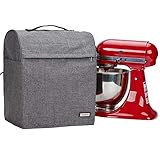 HOMEST Stand Mixer Cover Compatible with KitchenAid Tilt Head 4.5-5 Quart，Dust Cover with Zipper Pocket for Accessories, Grey (Patent Design)