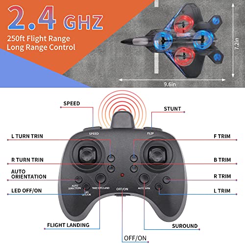 F.u.fitrota Stunt Remote Control Plane Drone For Kids, Hobby Rtf Rc Airplanes Toys For Boys, F22 Raptor Fighter Rc Jet Plane Toy #TOP4