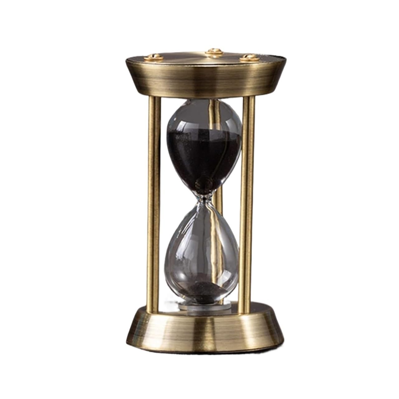 Empty Hourglass, Hourglass Sand Timer Glass Clock Multicolor 1-15 Minutes Living Room Office Decoration(Black,1 minute)