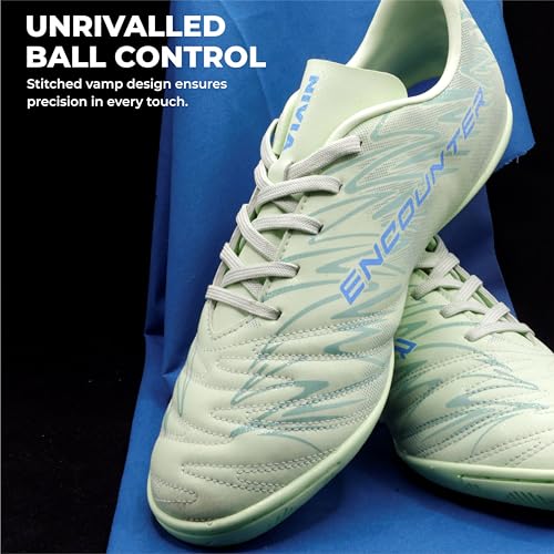 Image of Nivia Encounter 11.0 Futsal Shoes for Men, Indoor Football Shoes with Non-Marking Rubber Sole, Durable Synthetic Upper, Cushioned Insole, Enhanced Grip & Control for Training and Match Play