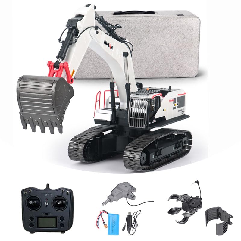 1/14 HUINA RC metallo escavatore modello giocattolo 1594 luce radio batteria 22 canali suono