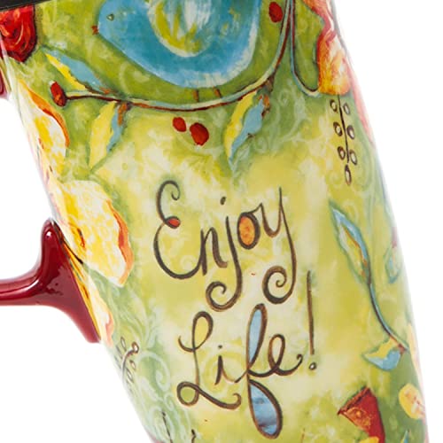 Cedar Home Coffee Ceramic Mug Porcelain Latte Tea Cup With Lid 17Oz. Enjoy Life #TOP6