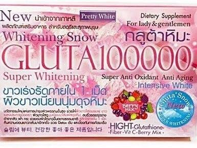 Gluta 100000 Super Whitening Anti Aging + Fiber Pure Natural 100% 12box