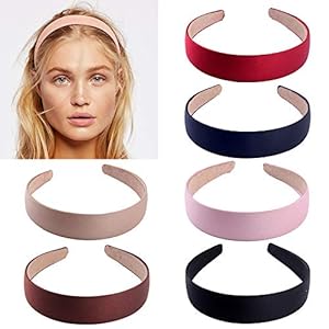 YMHPRIDE 6 stks satijnen hoofdbanden, 1 inch breed antislip lint haarband hoofdbanden voor vrouwen meisje (6 kleuren)