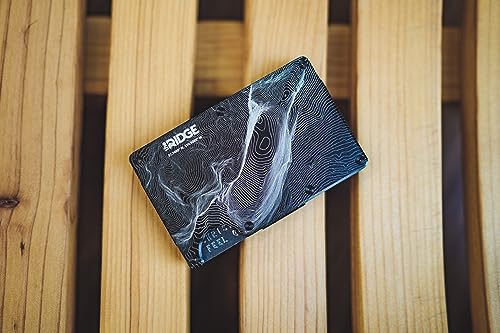 Image of Ridge Wallet for Men - Slim Minimalist Compact Wallet and Card Holder, RFID Protected Front Pocket Wallets for Men with Integrated Cash Strap, Half Dome - Topographic, One Size, Hex Ridge