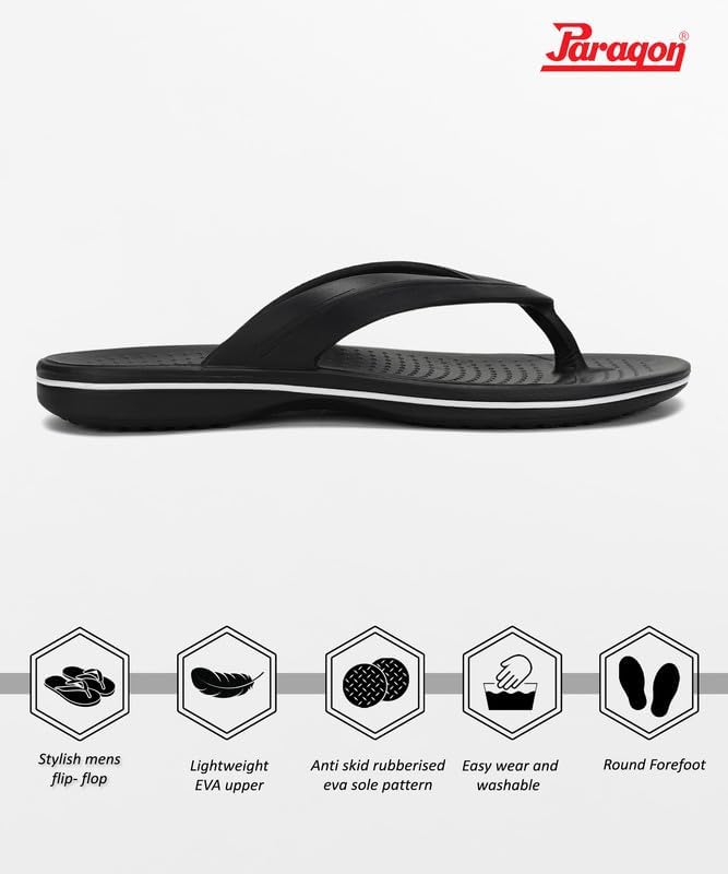 Image of Paragon EVK1129G Men Stylish Lightweight Water Resistant Flipflops | Comfortable with Anti Skid Soles | Casual & Trendy Slippers | Indoor & Outdoor