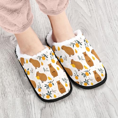 Yellow Capibara Slippers For Women Men Soft Memory Foam Non-Slip Animal Winter Indoor House Shoes Travel Slipper4