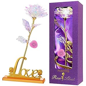 Cadeaus voor vrouwen, Valentijnsdag, Galaxy Rose, eeuwige roos, 24 karaats goud, roos, handgemaakt, geconserveerde roos met standaard, Infinity rozen, cadeaus voor mama, vriendin, vrouw, verjaardag, Moederdag, bruiloft, jubileum