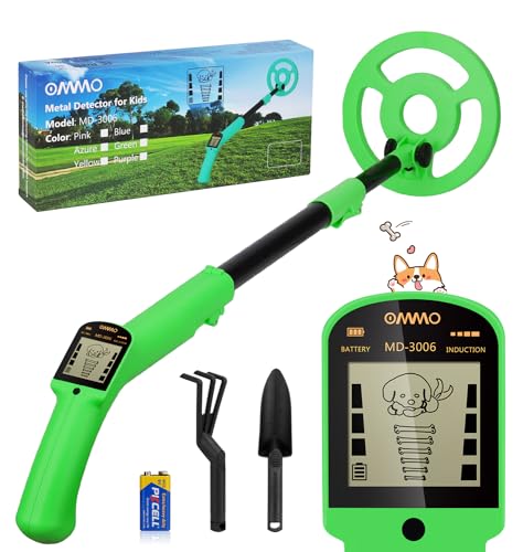 OMMO Metal Detector per Bambini, Stelo Regolabile da 70-96 cm, Metal Detector Leggero per Bambini...