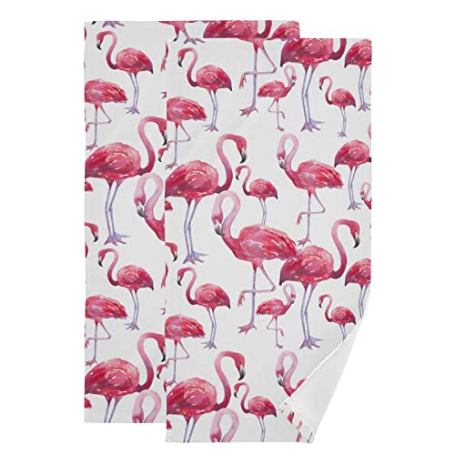 Handtücher im Flamingo-Stil, sehr saugfähig, weiche Gästehandtücher, Badezimmer-Handtücher für Yoga, Fitnessstudio, Spa, Hotel, Küche, 71,1 x 35,6 cm Cover