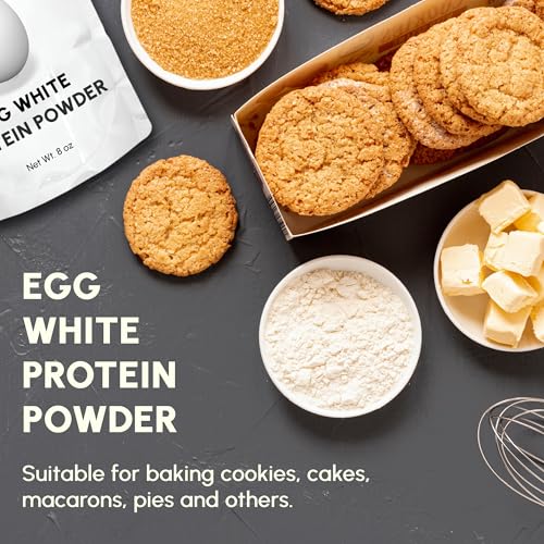 Egg White Protein Powder 8 oz - for Baking, Meringues, Protein Shake, for Cooking Vegetarian, Meat, Fish Products - Made in Europe USDA Inspected