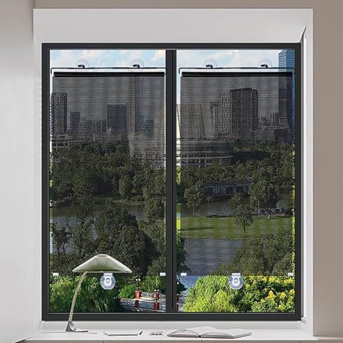 Machtiging Estores Enrollables Sin Taladrar,Cortinas Enrollables con Ventosa,Estor Enrollable Sin Taladrar,Cortina Ventana Sin Taladrar,Opaco RetráCtiles Persiana Enrollable con Ventosa