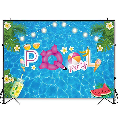 Funnytree 7x5ft Swimming Pool Party Backdrop Summer Water Wave Ripple Baby Shower Birthday
