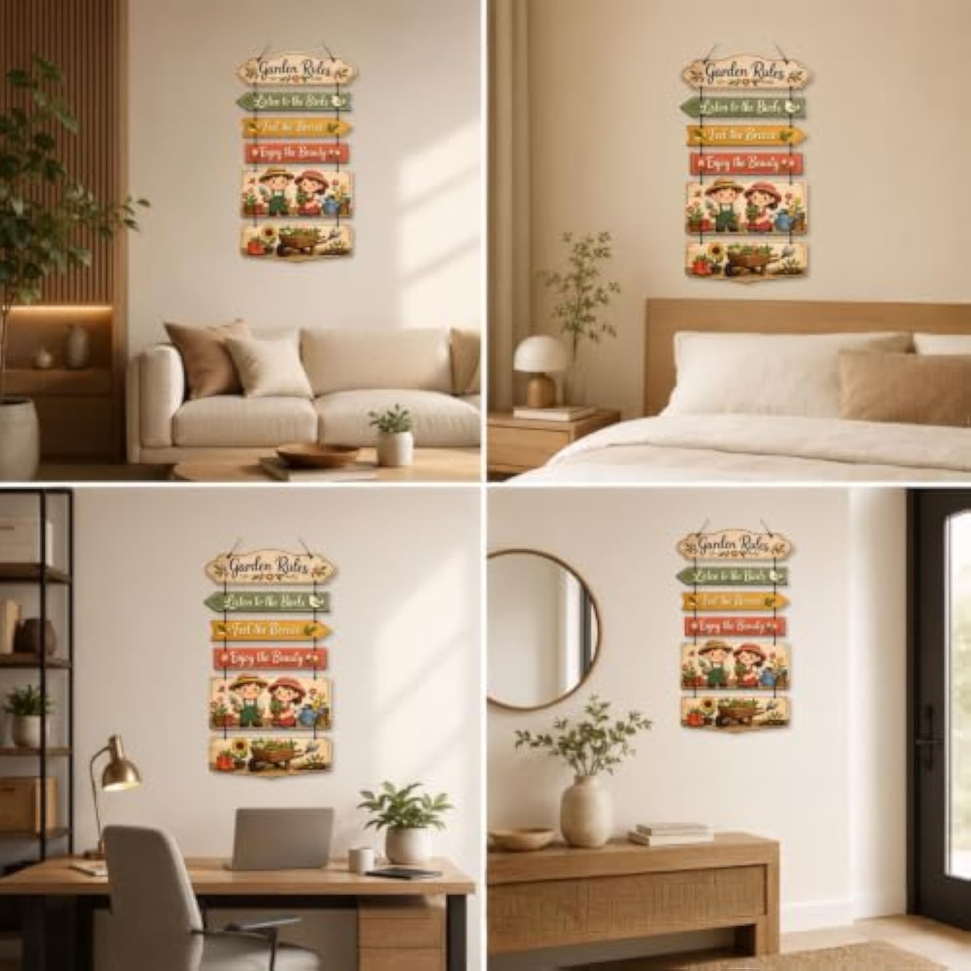 Wooden Hanging Wall Decor Sign for Home