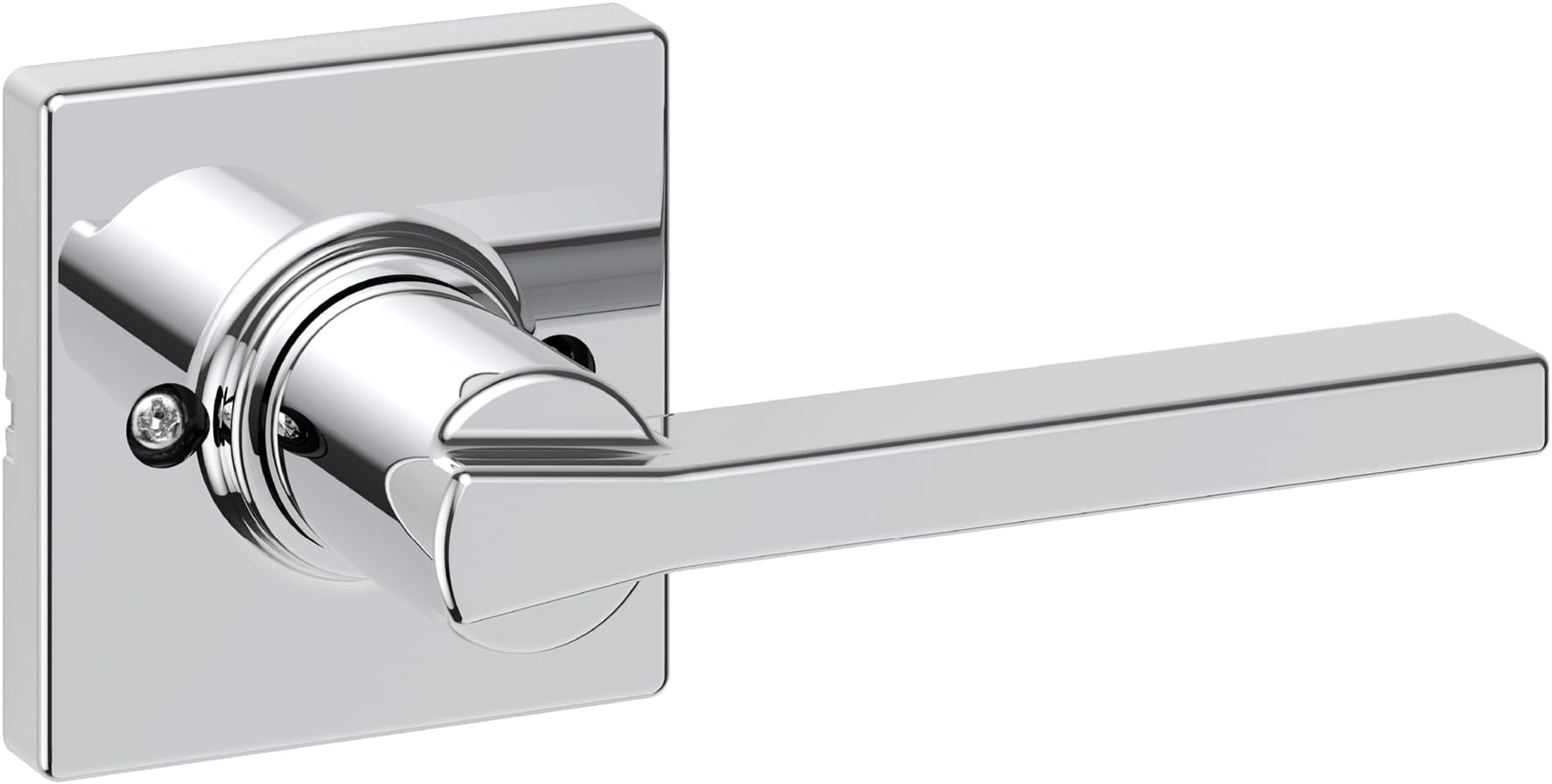 Kwikset Casey Dummy Door Handle, Single Sided Lever for Closets, French Double Doors, and Pantry, Polished Chrome Non-Turning Reversible Interior Push/Pull Lever (Pack of 10)