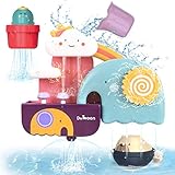 GILOBABY Bath Toys for Toddlers, Baby Bathtub Wall Toy Elephant Waterfall Fill Spin and Flow with Bear and Cactus , Gift for Kids Age 1 2 3 4 5 6 Years Old