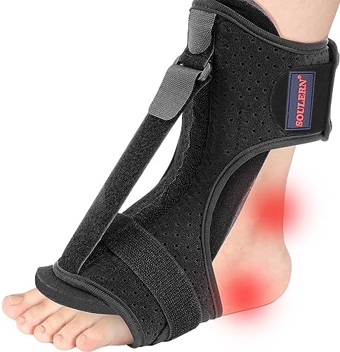 Plantar Fasciitis Night Splint Drop Foot Orthotic Brace, Adjustable Plantar Fasciitis Brace, Improved Dorsal for Effective Relief from Plantar Fasciitis, Achilles Tendonitis, Ankle Pain
