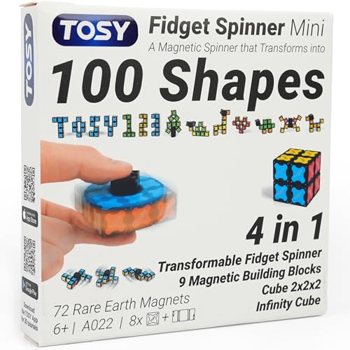 TOSY Magnet Fidget Spinner Mini - 8 Blocks, 3 in 1 Toy: Transformable Fidget Spinner, Infi... TOSY Magnet Fidget Spinner Mini - 8 Blocks, 3 in 1 Toy: Transformable Fidget Spinner, Infi...
