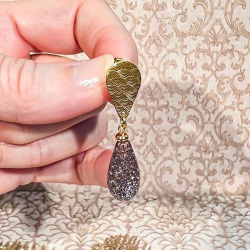 Boucles perle goutte cadeau idéal vagues japonaises minimaliste chic - 3