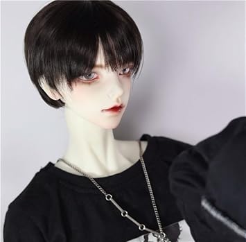 Doll Wig for 1/3 1/4 1/6 BJD Doll Wig Soft Wig Hair Handmade Short Hair Cool WigsBlack,1/3
