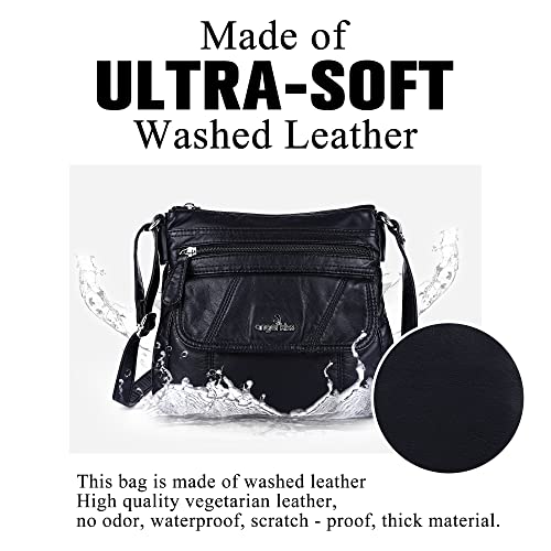 Image of Angelkiss Small Womens Crossbody Bag Leather Shoulder Purse for Women Hobo Bag with Adjustable Shoulder Strap