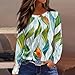 Womens Long Sleeve Tops Trendy Plus Size Round Neck Tunics Dressy Casual Blouses Graphic Tees Boho Floral Printed Loose Fit Tshirts Shirts Basic Tops Log in (A Green,Large)