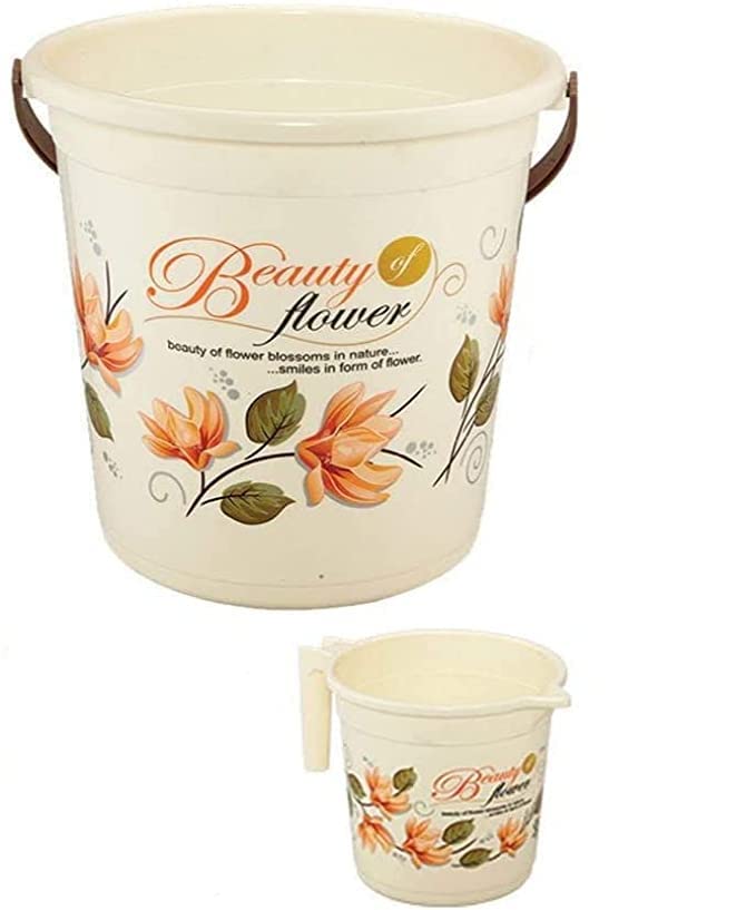 Epic - 20 Liter Unbreakable Strong Plastic Bathroom Bucket & Mug 1 Liter (Brown 20 Liter) (B09WDWW546) Amazon Price History, Amazon Price Tracker
