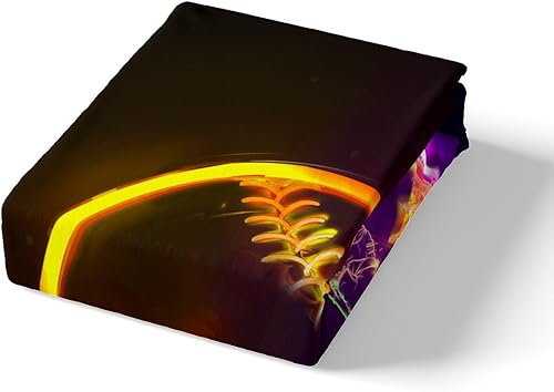 Miniatura 4 de Funda de edredón de sóftbol tamaño Queen para niños y niñas, juego de ropa de cama de color amarillo degradado, funda de edredón para juegos Camping