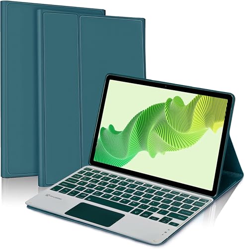 Image of ProElite TouchPad Keyboard case for Realme Pad 2 11.5 inch Magnetic Detachable Wireless Bluetooth TouchPad Keyboard Built-in 7-Colors Backlit, Dark Green