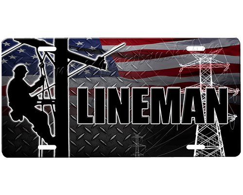 onestopairbrushshop Lineman License Plate onestopairbrushshop Lineman License Plate