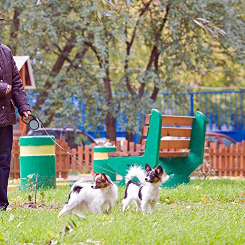 KOOLTAIL Doppelte, einziehbare Hundeleine – robuste, doppelköpfige 5 m ausziehbare Hundeleine für kleine, mittelgroße und große Hunde, Spaziergänge, 2 Hunde bis zu 50 kg