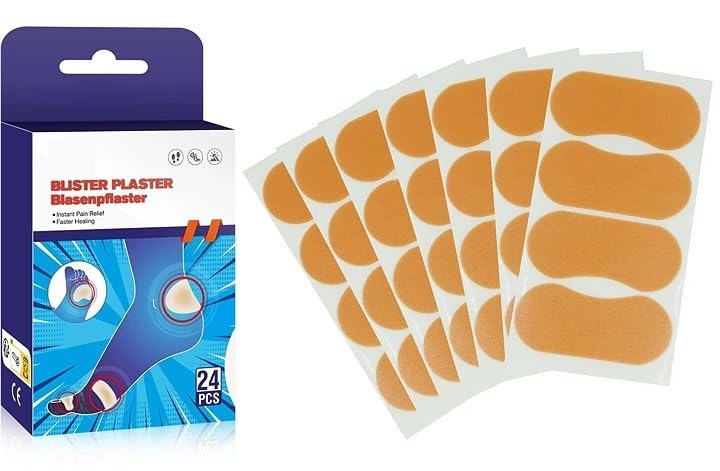 Pre-Cut Foot Care Tape Patches | Waterproof Adhesive Foam Pads for Blister Prevention | Heel, Toe & Shoe Protection | Pack of 6/4 – 24 PCS-image-27