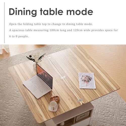 Table basse relevable multifonction à 3 tiroirs gain de place