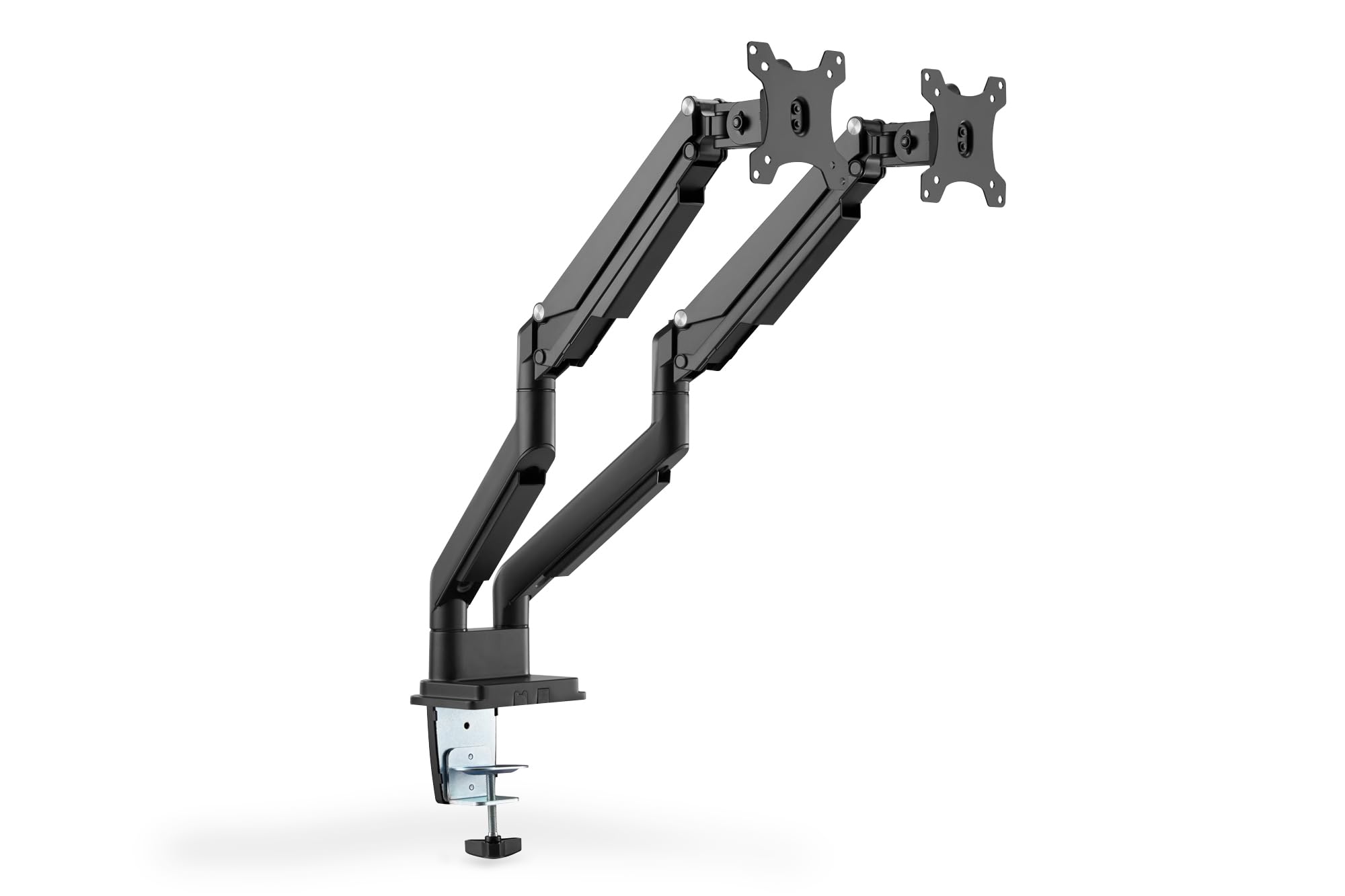 DIGITUS Universal Dual Monitorhalter mit Gasdruckfeder und Klemmbefestigung Schwarz