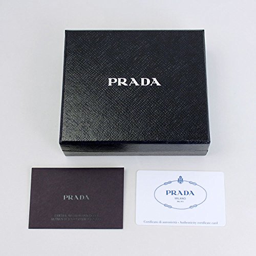 Prada Black Leather W/Metal Logos Coin Case 1Mm268 Nero #TOP5