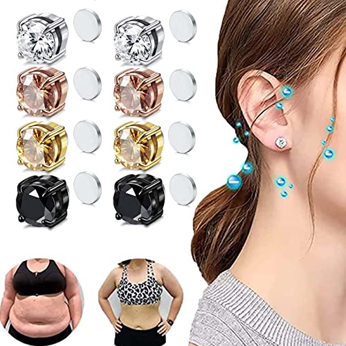 Boucles d'oreilles Fluide lymphatique magnétique Murrayz, Boucles d'oreilles Fluide lymphatique, Amo'Thea Lymphactive Mag Goujons, Boucles d'oreilles Magnéthérapie,4 Pair,6MM Cover