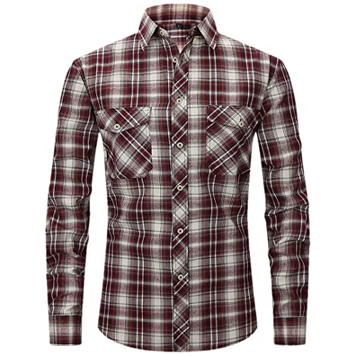 Chemise business décontractée rouge Niiyyjj du bureau au week-end