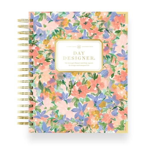 Day Designer 2026 Daily Planner – Premium Planner for Stylish Organization. Combines Monthly Calendar, Hourly Schedule, To-Do List, Gratitude, Goal Setting, Inspirational Quotes, Stickers & More. Elegant laminated Cover with Gold Accents (Lorelei Design - 2026)