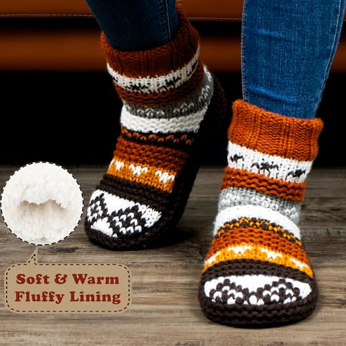 Image of cosyone1997 Slipper Socks for Women Warm Fuzzy Non Slip Soft Sole