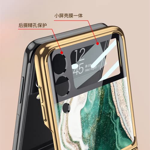 Capa para Samsung Galaxy Z Flip 3, capa de vidro temperado com tinta spray para eletrogalvanização u