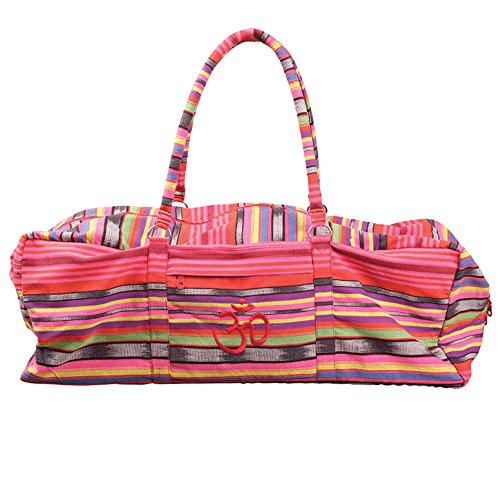 Yoga-mad Deluxe Yoga Kit Bolso Rayas, Unisex Adulto, Rosa, 62 x 21 x 23 cm