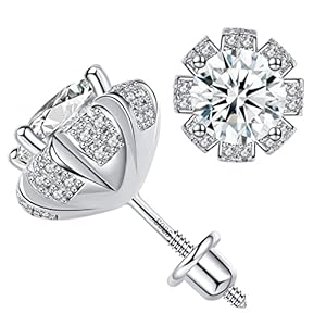 Moissanite Stud Earrings for Women Men 1.0Ct-2Ct, Anniversary Birthday Wedding Anniversay Gift for Wife Valentine Day Mothers Day Gifts for Her Girlfriend Mom,Christmas Gifts