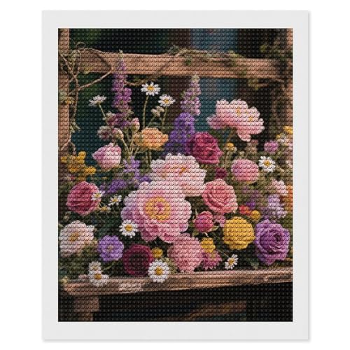 Peinture diamant fleurs rétro maccbn pour décorer votre salon en toute sérénité