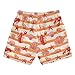 Summer Red Lobster Boys Swim Trunks Orange Stripe Summer Toddler Beach Board Shorts Kids Swimsuit Swimwear L