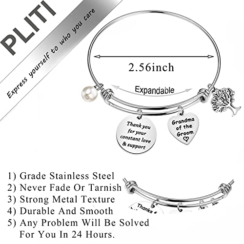 PLITI Grandma Of The Bride Bracelet Grandmother Gift From Granddaughter Thank You For Your Constant Love & Support Jewelry2