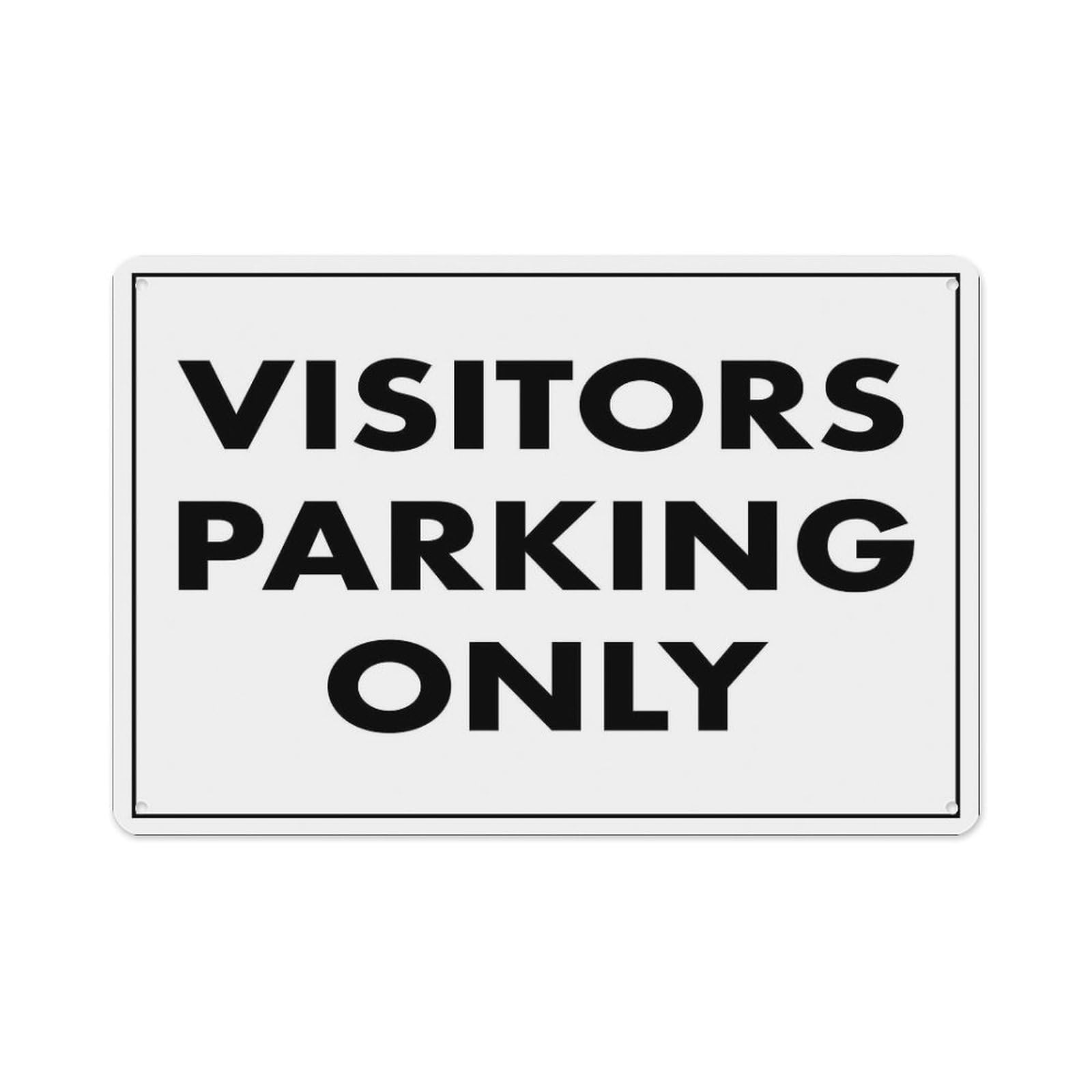 peiyeety Visitors Parking Only Sign Aluminum Tin Warning Signs for Home Outdoor Garden 8X12 Inches